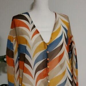Chevron V-Neck Women's Blouse
